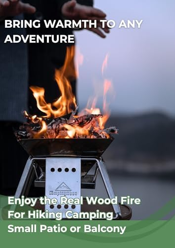 CAMPINGMOON Mini Charcoal Grill Portable Fire Pit Stainless Steel X-MINI