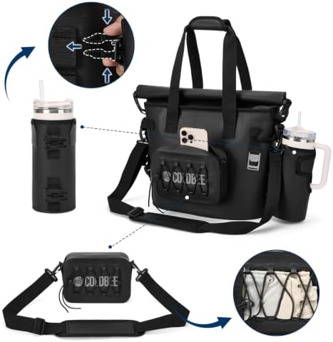 Coldbee 3-in-1 Waterproof Soft Cooler, Pouch & Cup Holder,12H Cold