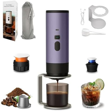 3-In-1 Portable Coffee Maker, 15 Bar Espresso Maker with LED Display