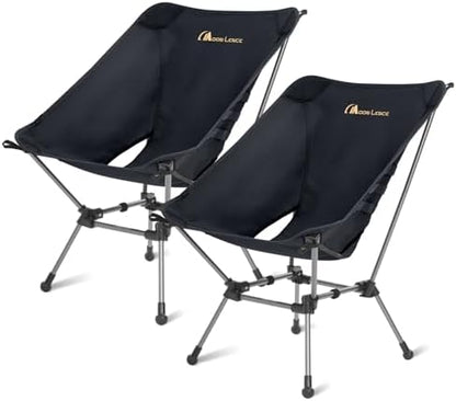 MOON LENCE Portable Camping Chair Plus, Larger & Roomier, Compact and Lightweight, Folding Chair for Backpacking Hiking Beach, Ultralight Camp Chair 330Lbs Capacity