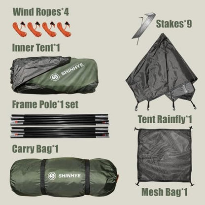 Backpacking Tent for Camping 1-5 Person Hiking Ultralight Tent for Waterproof Windproof Outdoor Two Doors Tents Easy Quick Setup Lightweight Instant Tents