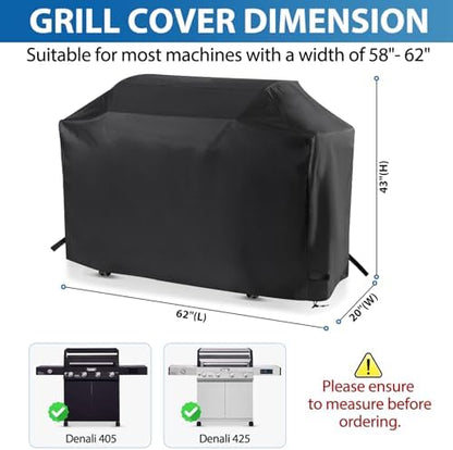62 Inch Gas Grill Cover for Monument Denali 405&425 Grill, Waterproof 600D