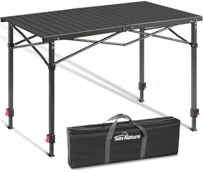Portable Outdoor Adjustable Height Camping Table, Large for 2-6 Person
