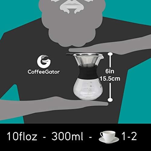 Coffee Gator Pour Over Coffee Maker Portable - 10.5oz