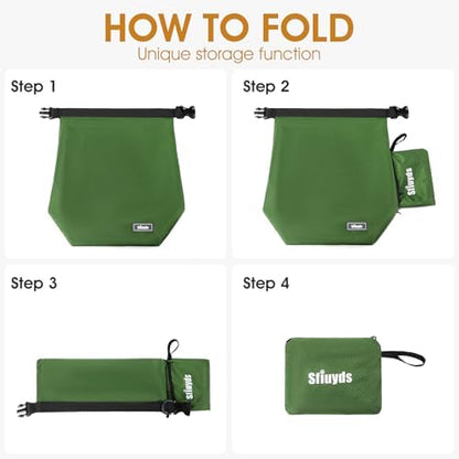 Dog Food Travel Bag with 2PCS Collapsible Dog Travel Bowls Air Tight Dog Food Storage Container(Green, Small)