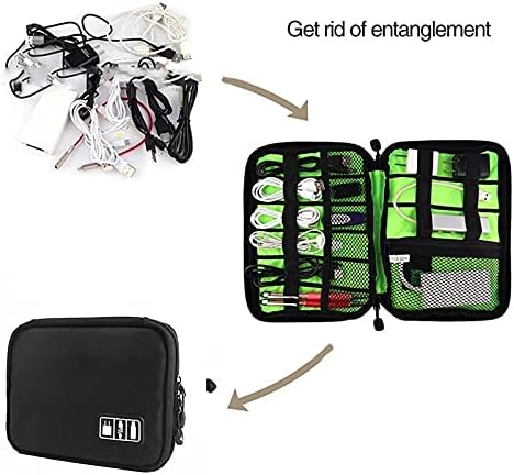1pack Travel Electronics Cable Organizer Bag Portable Storage Case for Mobile Phone Hard Drive Cords USB Cables Charger Organizer