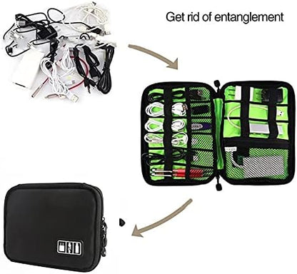 1pack Travel Electronics Cable Organizer Bag Portable Storage Case for Mobile Phone Hard Drive Cords USB Cables Charger Organizer