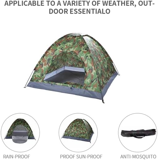 3-4 Person Camping Dome Tent with Waterproof Oxford Floor, UV-Resistant Polyester Cover, Easy Setup Lightweight Outdoor Shelter for Hiking, Backpacking & Weekend Adventures