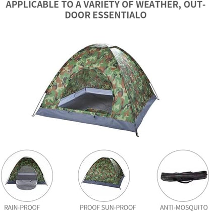 3-4 Person Camping Dome Tent with Waterproof Oxford Floor, UV-Resistant Polyester Cover, Easy Setup Lightweight Outdoor Shelter for Hiking, Backpacking & Weekend Adventures