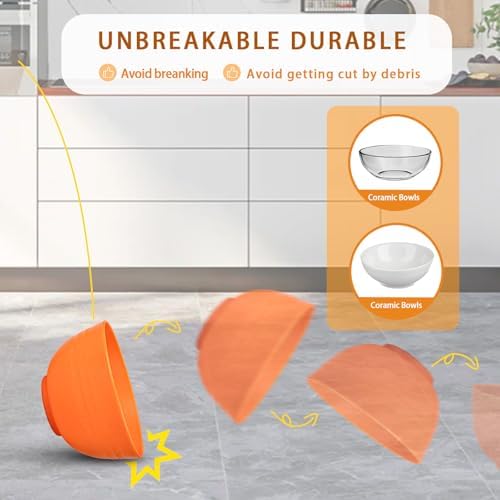 Rubtlamp Wheat Straw Dinnerware Set, 16Pcs Unbreakable Plates And Bowls Sets of 4, Plastic Plates Set Reusable (Four Colors) Include Dinner Platos, Dessert Platos, Cereal Bowls, Cups for Daily