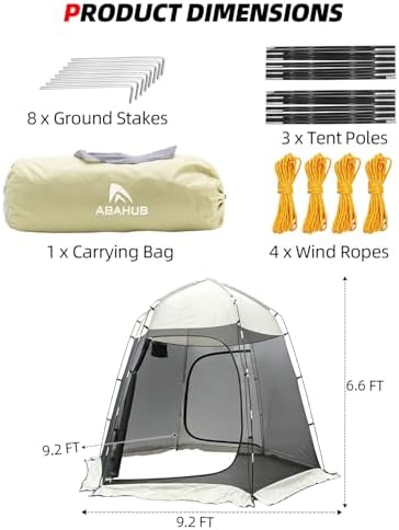 Abahub Portable Screen House Tent for 4 Person, 9.2x9.2x6.6 ft