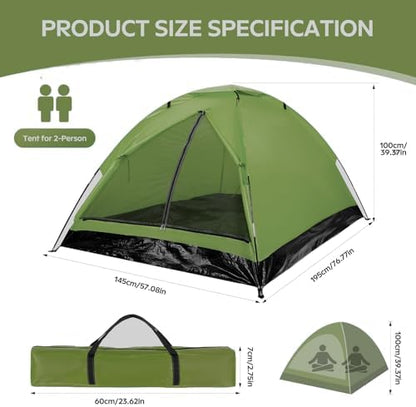 Wingedsteed 2 Person Camping Tent Waterproof Portable Dome Tent for Hiking Backpacking, Easy Setup with Rainfly and Carry Bag