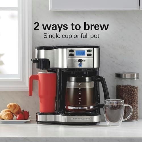 Hamilton Beach 2-Way Brewer Coffee Maker, Single-Serve and 12-Cup Pot, Black/Stainless Steel(49980A), Carafe