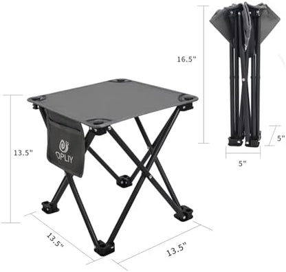 Opliy Camping Stool 2 Pack,13.5 Inch Portable Folding Stool for Outdoor Gardening and Beach Hiking Fishing,Foot Stool with Carry Bag (Gray)