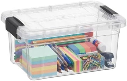 Superio 3.4 Quart Clear Plastic Storage Boxes with Lids, Stackable Organizer Containers, BPA-Free Storage Bins for Home, Office, School & Dorm, 1 Pack
