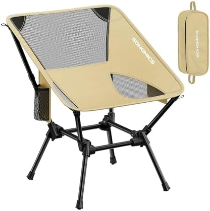 SONGMICS Camping Chair, Steel Frame, Supports 330 lb, 2 Storage Pockets