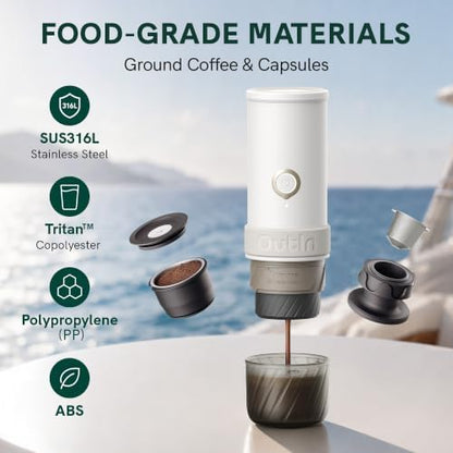 OutIn Mino Portable Electric Espresso Machine for Travel with Self-Heating