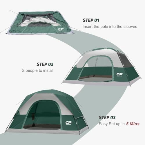 CAMPROS CP Tents for Camping 2/4/6 Person, Waterproof Windproof Dome Tent