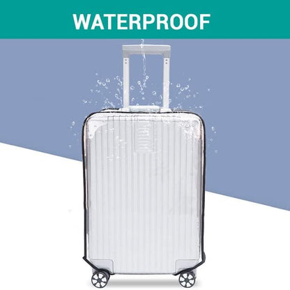 Clear Suitcase Cover - 20 24 26 28 30 Inch Waterproof PVC Suitcase Cover - Transparent Travel Suitcase Wrap - Protective Cover Case for Wheeled Luggage (26-Inch)