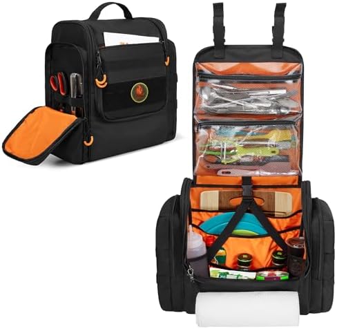 HODRANT Large Tactical Camping Kitchen Organizer for BBQ Cooking Essentials