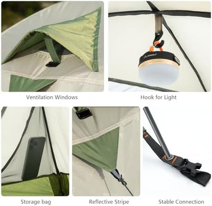 BISINNA 2 Person Camping Waterproof Easy Setup Backpacking Tent