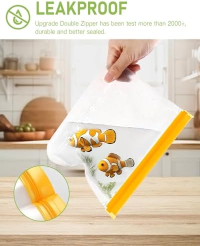 IDEATECH 12Pack Food Storage Bags Dishwasher Safe, BPA Free Gallon Freezer Bags, Reusable Snack Bags, Leakproof BPA Free Reusable Baggies for Lunch,Travel(2Gallon 4Quart 4Snack, Grey)