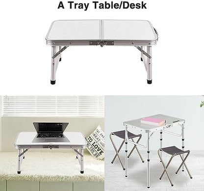 RedSwing 2ft Folding Camping Table,Small Portable Pinic Table Adjustable Height, Lightweight Aluminum Camping Table for Outdoor Indoor Hiking Camp