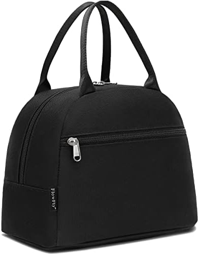 FlowFly Insulated Lunch Cooler Bag - Tote Bag Organizer for Women/Men, Black