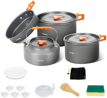 ONLYFIRE OUTDOOR LIVING 15 PCs Camping Utensils Cookware Set, CT605