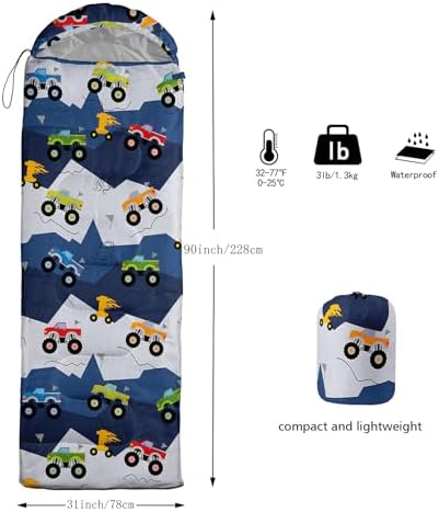 QOOMO Camping Sleeping Bags,3 Season Warm & Cool Weather,Lightweight,Waterproof Sleeping Bags for Adults & Kids,Traveling,and Outdoors,Camping Gear Equipment
