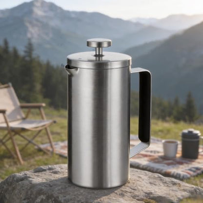 French Press 21 oz, Stainless Steel Coffee Press, Camping & Travel