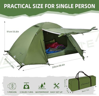 Clostnature 4 Season Backpacking Tent - 1/2 Person Cold Weather Winter Tent
