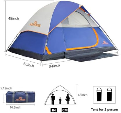 ASFANES Tents for Camping 2/4/6 Person Camping Dome Tent, Waterproof,Spacious, Lightweight Portable Backpacking Tent for Outdoor Camping/Hiking