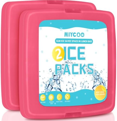 MIYCOO Ice Packs for Lunch Boxes & Coolers Long Lasting, Reusable