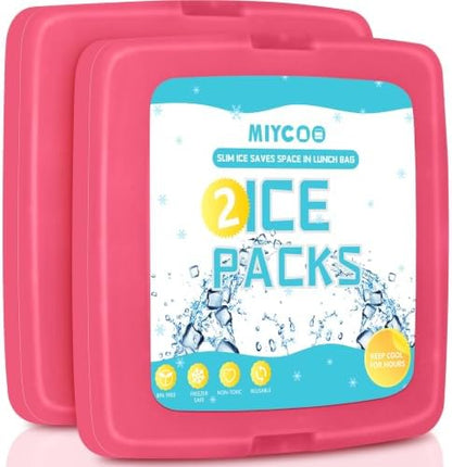 MIYCOO Ice Packs for Lunch Boxes & Coolers Long Lasting, Reusable