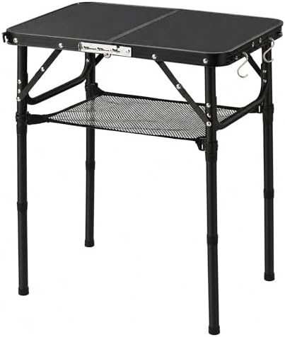 Folding Table Small, 24"Lx 16"W Aluminum Camp Table with Adjustable Height