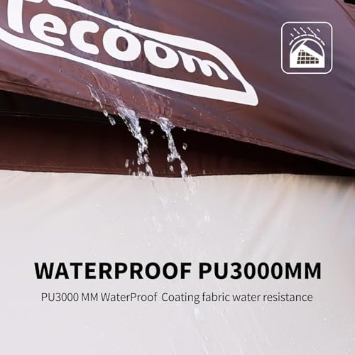Tecoom Truck Bed Tent, Double Layer Waterproof PU3000mm for 5.5-6.7ft, Portable 1-3 Person Compact Full Size Pickup with Rain Fly for Outdoor, Camping, Road Trip, Beach