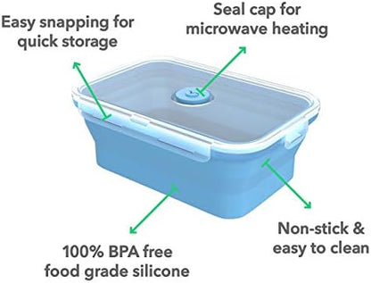 Vremi Silicone Food Storage Containers with BPA Free Airtight Plastic Lids