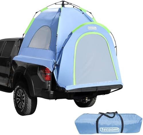 Tecoom Truck Bed Tent, Double Layer Waterproof PU3000mm for 5.5-6.7ft, Portable 1-3 Person Compact Full Size Pickup with Rain Fly for Outdoor, Camping, Road Trip, Beach