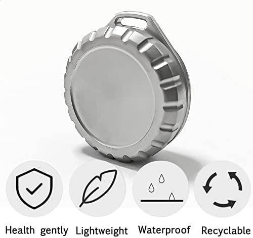 Titanium Waterproof Pill Case Travel Pill Organizer Bottle EDC Capsule Container Portable Pocket Metal Box with Chain for Camping, Hiking, Fishing, Magnetic Polishing