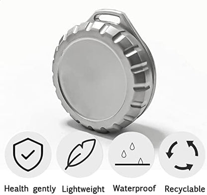 Titanium Waterproof Pill Case Travel Pill Organizer Bottle EDC Capsule Container Portable Pocket Metal Box with Chain for Camping, Hiking, Fishing, Magnetic Polishing