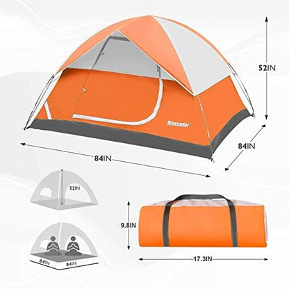 Camping Tent, Waterproof 2/3/4 Person Tents for Camping, Lightweight Easy Set Up Outdoor Hiking Tent Backpacking Tent with Carry Bag, Backpack Tent Suit for Family Beach Hiking Travel