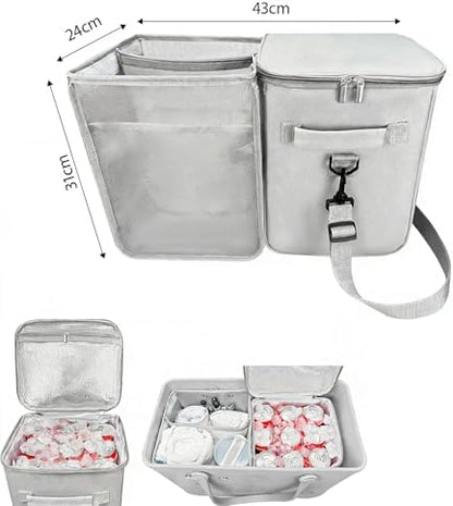 Thermal Coolers Bag Insert with Mesh Storage, Black