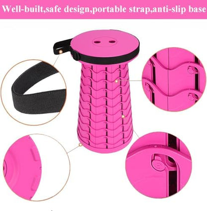 Fishboy Upgraded Collapsible Stool, 400lbs Max Weight, Lightweight But Sturdy, Portable Retractable Folding Telescoping Foldable Camping Stool for Adults Outdoor Fishing Hiking BBQ