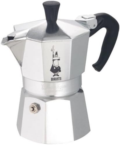 Bialetti - Moka Express: Iconic Stovetop Espresso Maker, Makes Real Italian Coffee, Moka Pot 1 Cup (2 Oz - 60 Ml), Aluminium, Silver