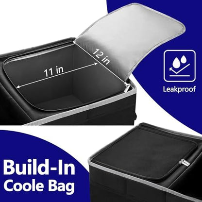 Trunk Organizer and Storage with Built-In Insulated Leak Proof Cooler Bag