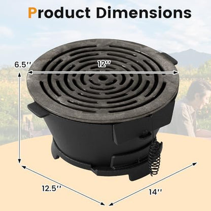 Giantex Cast Iron Hibachi Grill, Portable Japanese BBQ Charcoal Grill