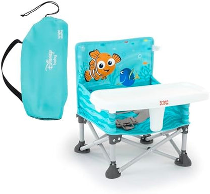 Bright Starts Disney Finding Nemo Pop 'N Sit Portable Booster, Indoor/Outdoor Use, Floor Seat with Feeding Tray, 6 Mos - 3 Yrs