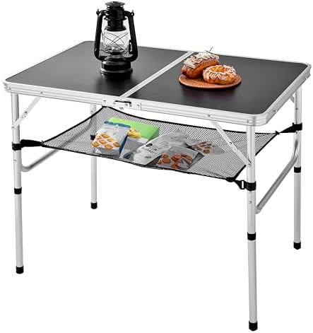 YUFIFAIRY Folding Camping Table, 36''L x24''W, Portable Aluminum Camp Table