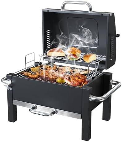 Portable Charcoal Grill, Outdoor Tabletop Charcoal Grill for Camping